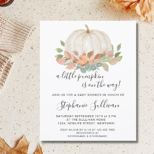 Budget A Little Pumpkin Baby Shower Invitation