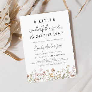 Budget A Little Wildflower Baby Shower Invitation