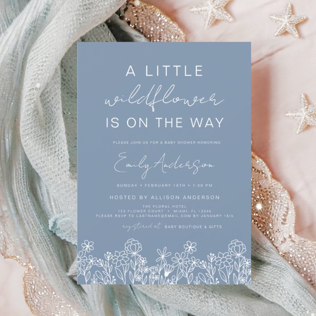 Budget A Little Wildflower Baby Shower Invitation (Creator Uploaded)