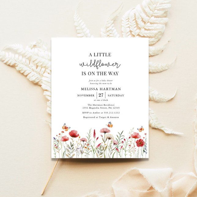 Budget A Little Wildflower Baby Shower Invitation Flyer (Creator Uploaded)
