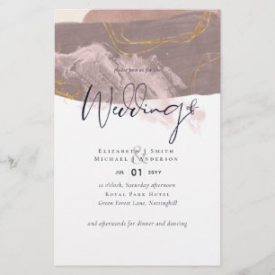 Budget Abstract Merlot and Mustard Wedding Invites Flyer