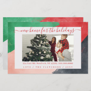 Budget Abstract Paint New Home Photo Holiday Card