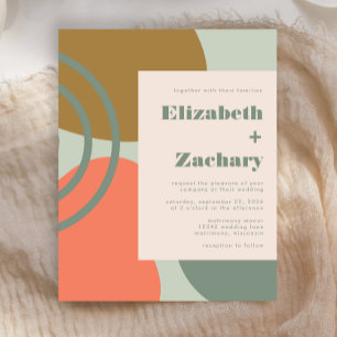 Budget Abstract Sage Green Wedding Invitation
