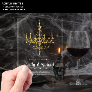 BUDGET Acrylic Clear Gold Lights Elegant Luxury Acrylic Invitations