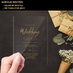 BUDGET Acrylic Clear Gold Text Elegant Wedding Acrylic Invitations<br><div class="desc">This modern acrylic wedding Invitation can be clear or frosted,  rectangle or arch shaped as desired to suit your needs. You can change the colour of the text in design tools.</div>