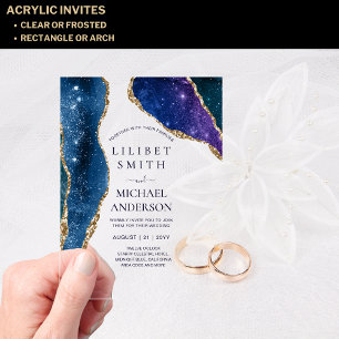 BUDGET Acrylic Wedding STARRY NIGHT CELESTIAL SKY Acrylic Invitations