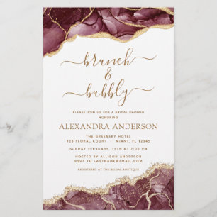Budget Agate Burgundy Gold Brunch & Bubbly