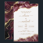Budget Agate Burgundy Gold Wedding Invitation Flye<br><div class="desc">Budget Agate Geode Burgundy and Gold Foil Wedding Spring or Summer Wedding Invitations - includes modern beautiful and elegant script for the special Wedding day celebration.</div>