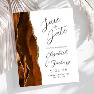 Budget Agate Burnt Orang Gold Save the Date