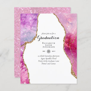 BUDGET Agate GRADUATION Party Invites Glitter Glam