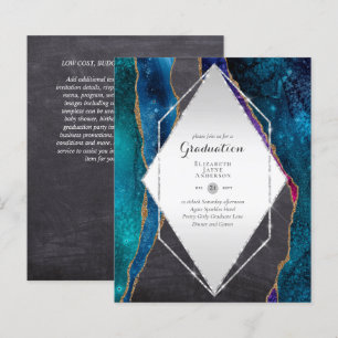 BUDGET Agate GRADUATION Party Invites Glitter Glam