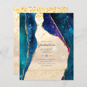 BUDGET Agate GRADUATION Party Invites Glitter Glam