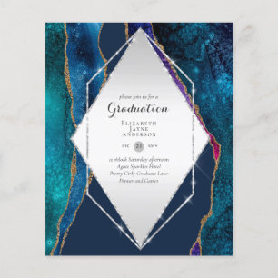 BUDGET Agate GRADUATION Party Invites Glitter Glam Flyer