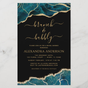 Budget Agate Teal Brunch & Bubbly Bridal Shower
