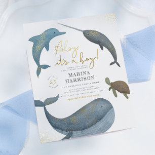 Budget Ahoy Its A Boy Cute Sea Animals Baby Shower