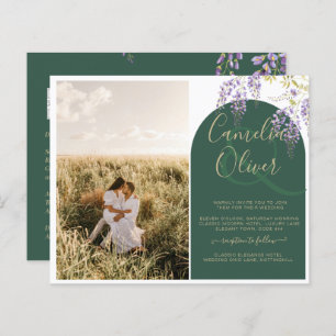 Budget All-in1 PHOTO Wedding Wisteria QR Code INV