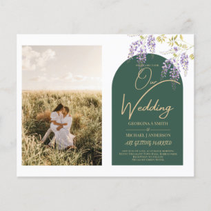 Budget All-in1 PHOTO Wedding Wisteria QR Code INV Flyer