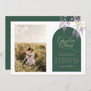 Budget All-in1 PHOTO Wedding Wisteria QR Code INV Invitation