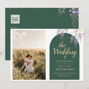 Budget All-in1 PHOTO Wedding Wisteria QR Code INV Invitation