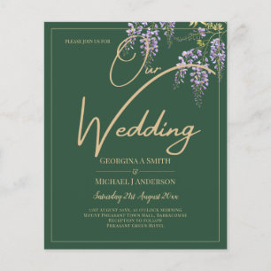 BUDGET All-in1 WISTERIA Gold Text Green WEDDING Fl Flyer