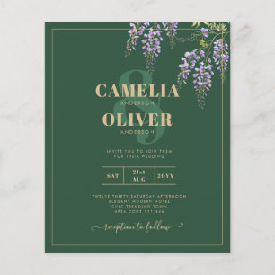 BUDGET All-in1 WISTERIA Gold Text Green WEDDING Flyer