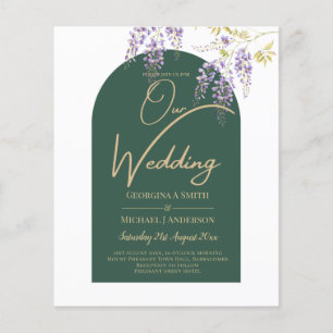 BUDGET All-in1 Wisteria Green Gold Arch Wedding Flyer