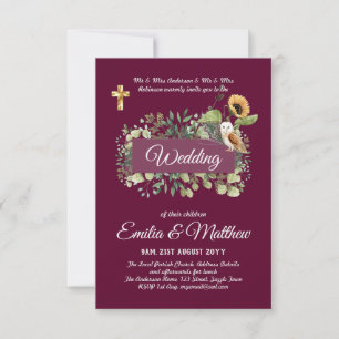 BUDGET All-in-1 Catholic Wedding Floral Owl Leaves