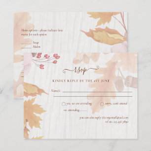 BUDGET All-in-1 Fall Leaves Terracotta Wedding Postcard