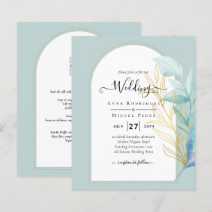 BUDGET All-in-1 Sea Glass Gold Leaf Sage Wedding
