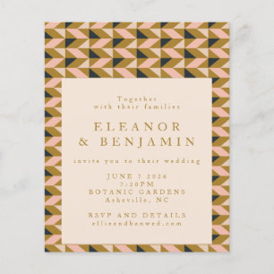 Budget All-in-One Art Deco Gold Wedding Invite
