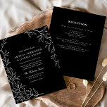 Budget All in One Black & White Wedding Invitation Flyer<br><div class="desc">Simplify your wedding planning with an all-in-one minimal leaf wedding invitation. This sleek design features delicate, nature-inspired leaf accents, perfect for couples seeking an elegant yet understated aesthetic. The all-in-one format includes space for all the essential details, offering both style and convenience in one cohesive piece. With its clean lines...</div>