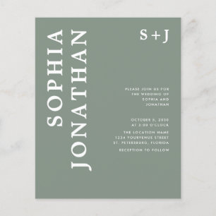 Budget All in One Bold Typography Wedding Invite