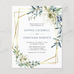 Budget All in One Eucalyptus Floral Wedding Invite