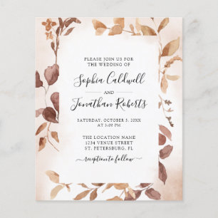 Budget All in One Eucalyptus Frame Wedding Invite