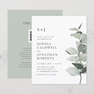 Budget All in One Eucalyptus QR Code Sage Wedding