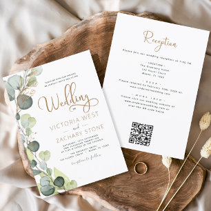 Budget All in One Eucalyptus QR Code Wedding
