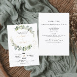 Budget All in One Eucalyptus Wedding Invitation<br><div class="desc">Budget All in One Eucalyptus Greenery Succulent Botanical Watercolor Spring Wedding Invitations on White background - includes beautiful and elegant script typography with modern botanical leaves and greenery for the special Wedding day celebration.</div>