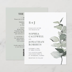 Budget All in One Eucalyptus Wedding Invitation