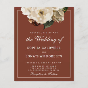 Budget All in One Floral Terracotta Wedding Invite