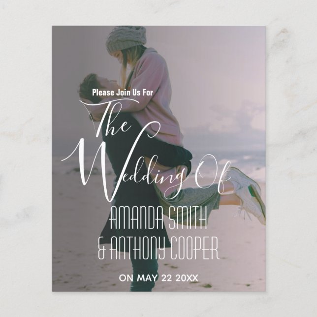 Budget all in one info rsvp and wedding invitation flyer (Front)