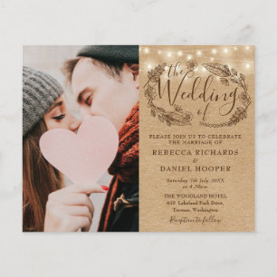 Budget All In One Kraft Photo Boho Wedding Invite