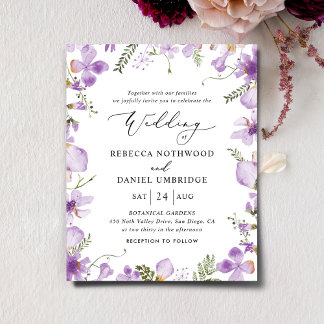 Budget All-in-one Lavender Wedding Invitation