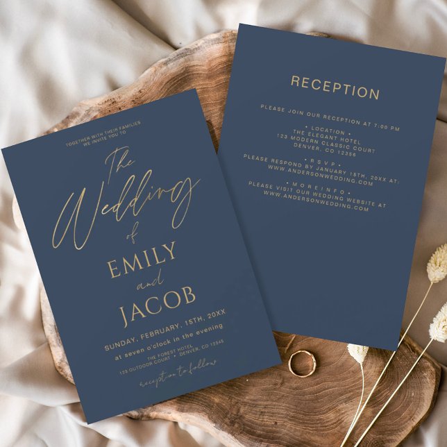Budget All in One Navy Blue Gold Wedding Script (Creator Uploaded)