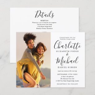 Budget All In One Photo Chic Wedding Invite