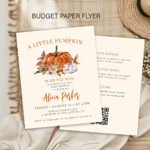 Budget all in one pumpkin baby shower invitation flyer