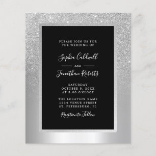 Budget All in One Silver Foil Wedding Invitation