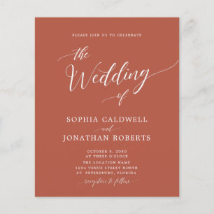 Budget All in One Terracotta Wedding Invitation