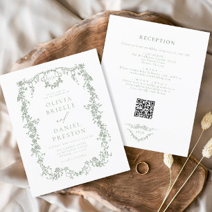 Budget All In One Victorian QR Code Green Wedding