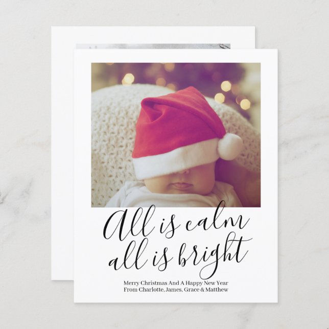 BUDGET All Is Calm All Is Bright Photo Christmas (Front/Back)