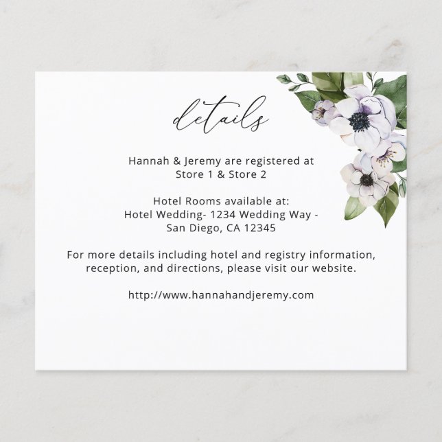 Budget Anemone White Floral Details Flyer (Front)
